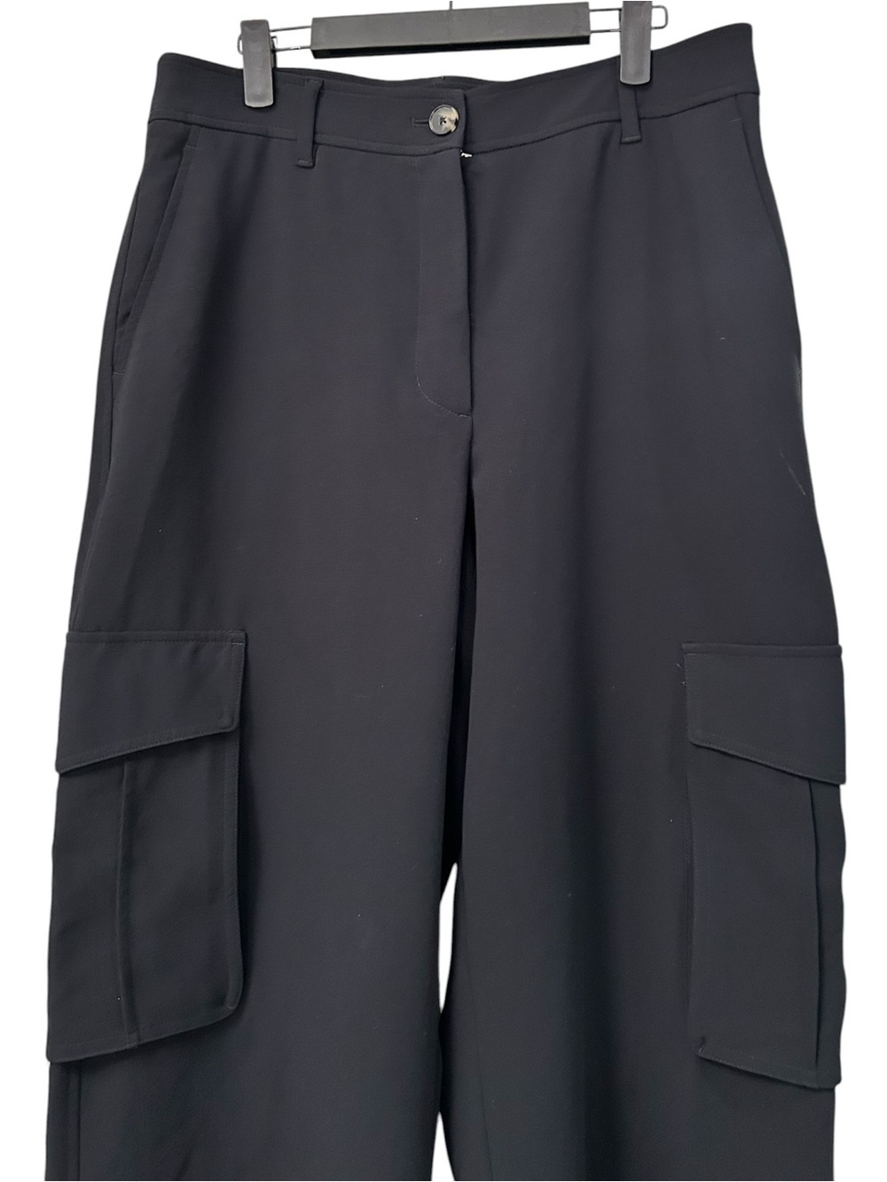 Aritzia Wilfred Bridger Cargo Pant Wide-Leg Trouser In Black Sz 12 Style 113319 - Picture 6 of 16
